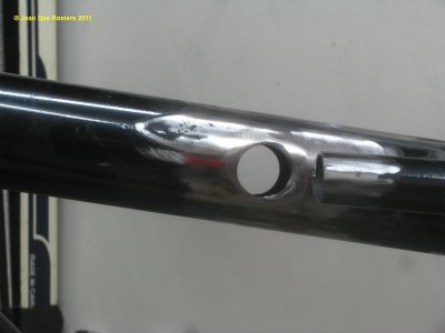 1457 frame cut to remove cross tube