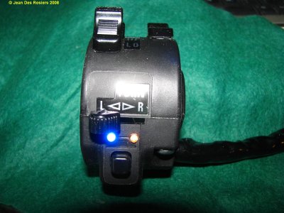 High beam and flasher pilot lights on light switch