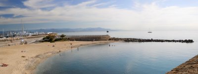 Panoramic view of Antibes beach