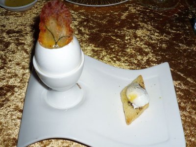 scarmbled egg in shell white truffle