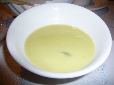 US Asparagus Cream Soup with Atlantic Salmon Tartar