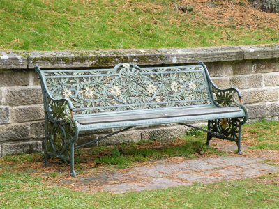 Bench in maze garden