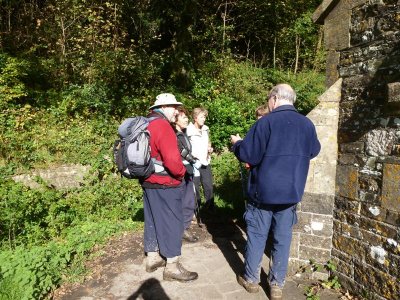 Ramblers at Llandyfeisant Church