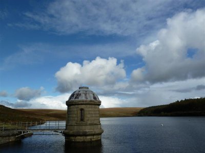 Upper Lliw reservoir - there were hardy souls diving here!