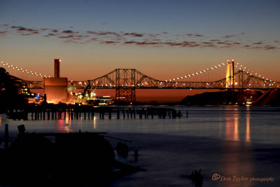 Carquinez Suspension Bridge at sunset