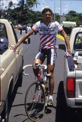Alexi Grewal in Hilo before the road race