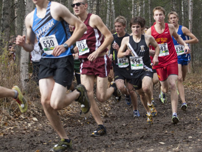 4A boys negotiate the mud