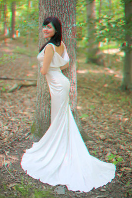 White Satin Gown, 3D R/B Anaglyph
