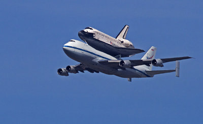 Space Shuttle Endeavor flyover at Moffett Field