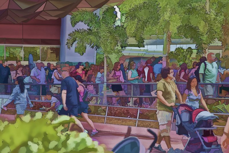 Line at Spaceship Earth