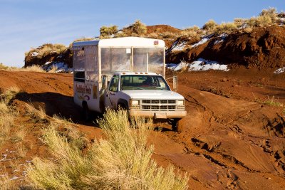 Our Tour Vehicle Sliding Down Mud Path