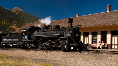 Train Pulling Into Silverton from Durango