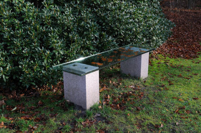 Glassbench with leaves