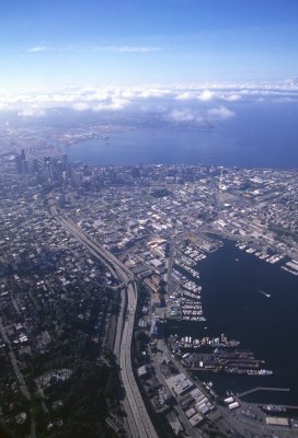 lake union and downtown seattle, washington