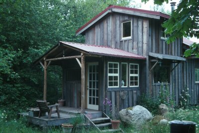 cabin from salvaged wood