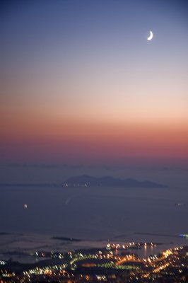 From Erice... the moon over Trapani