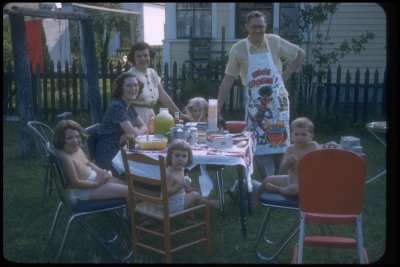 August 1953, Ken Reed + family, and the Tuells