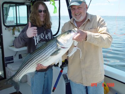Mills Family Charter - Taylor with 1st Big Striper