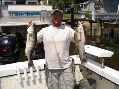 8/7/2009 Hill Charter - braggin' on some nice Stripers