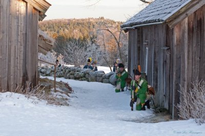 vriga truppen spanade intensivt upp mot byn