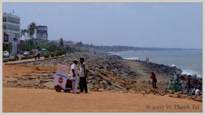 Pondicherry's rocky beach