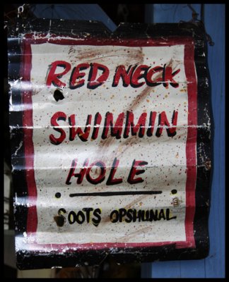 Swimmin hole sign