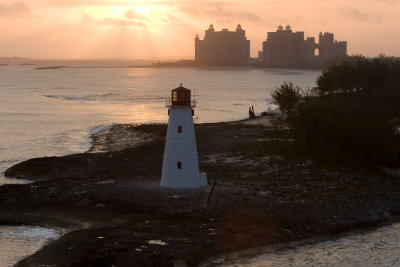 Nassau Port Lighthouse at sunrise