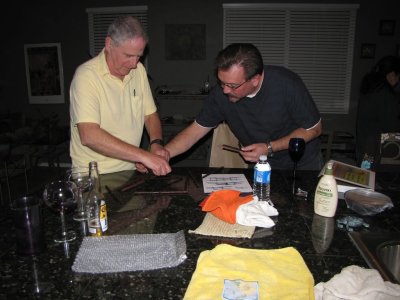 Bob and West Building the DaVinci Bridge at Home