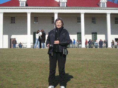 Jane at rear of Mount Vernon