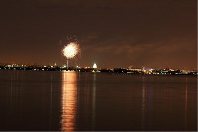 Fireworks over DC as seen from the Potomac River