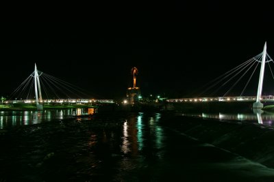 Wide shot of the Keeper and both bridges