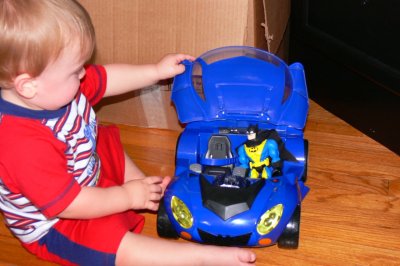 His first Batmobile (thanks Uncle Jeff)