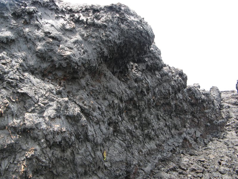 Spatter along edge of lava channel