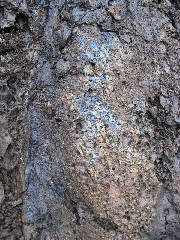 Irridescence in lava rock