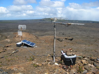 Scientific instruments on Mauna Ulu (1974 eruption)