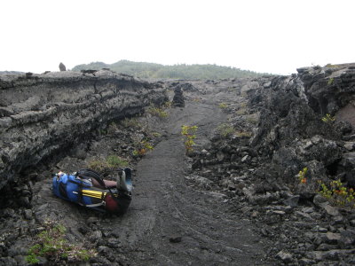 Larger lava flow channel