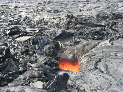 Skylight (puka) in roof of lava tube