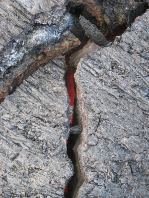 Still molten close to surface