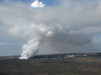 This is the new eruption: ash, gas (sulfer dioxide)