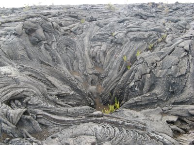 Lava flowed back into this fissure