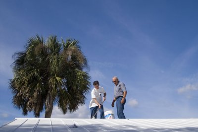 Lex and Benjamin on the roof