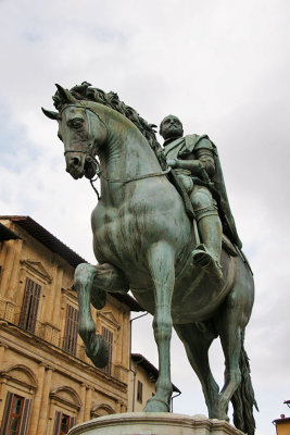 Bronze equestrian statue of Cosimo I by Giambologna
