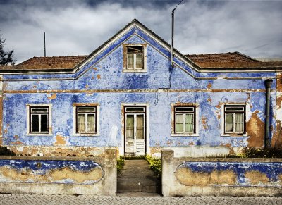 a blue house