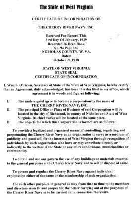 Cert of Incorporation Page 1