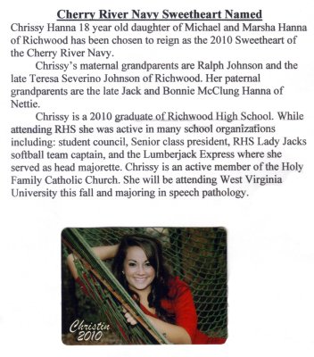 CRN 2010 Sweetheart Chrissy Hanna Named