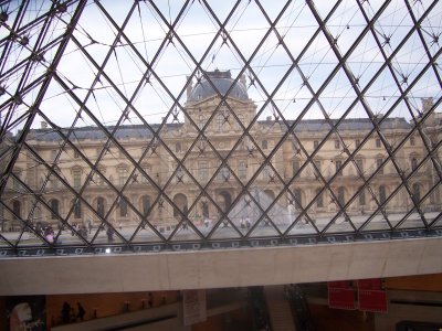 View of the entrance of the Musee Du Louvre Paris