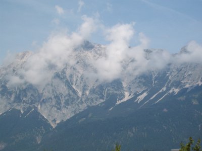 Mountains in the clouds near Innsbruck AUS