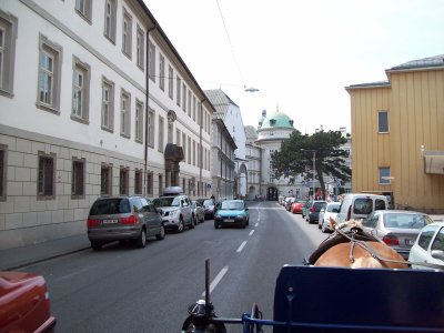 Horse carriage ride in new town Innsbruck AUS