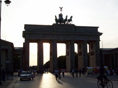 Afternoon sun and the Brandenburg Gate Berlin GER