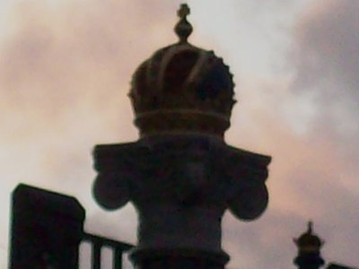 Canal Cruise, The Kings Crown on bridge Amsterdam NL